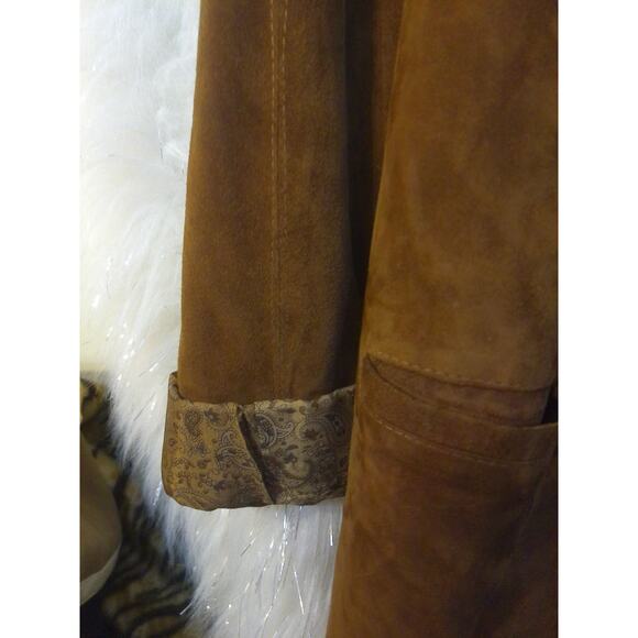 Vintage Vera Pelle Mens Brown Suede Jacket Blazer READ - Picture 4 of 8